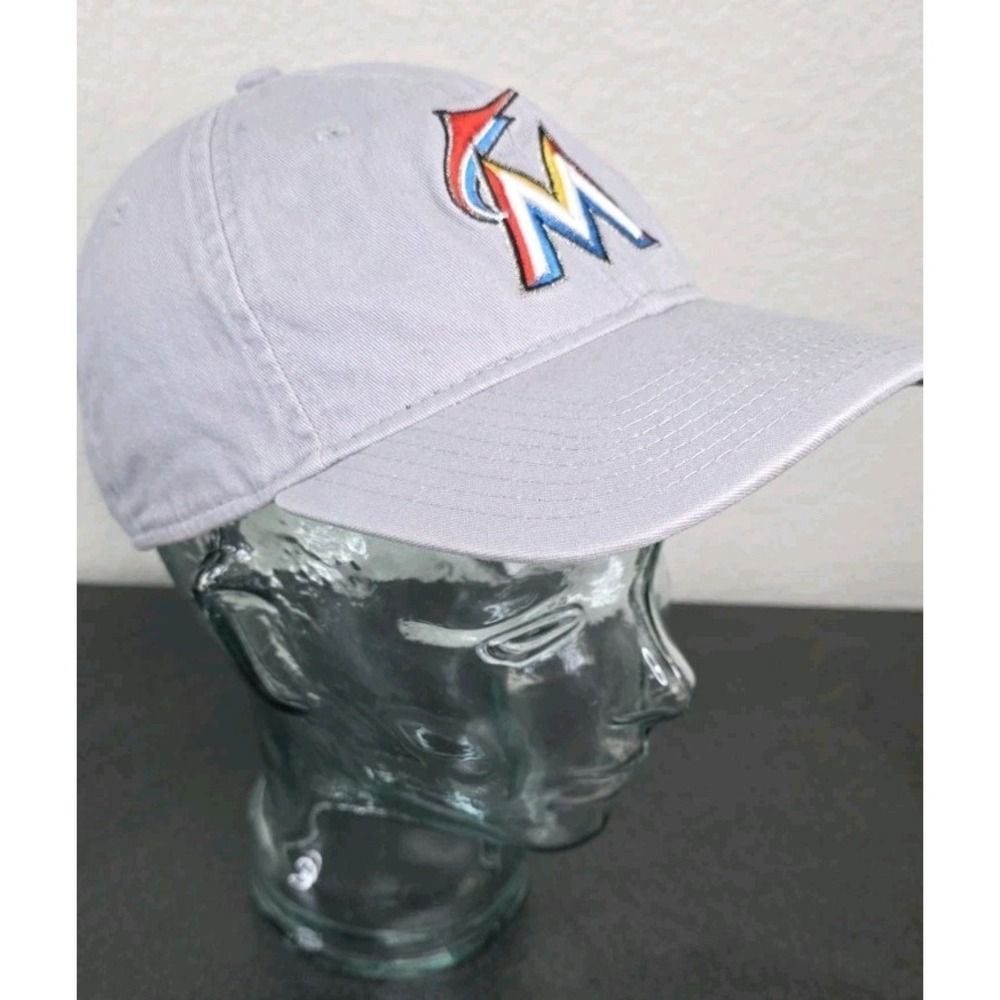 Florida Marlins Hat Cap Gray Strap Back Adjustable MLB Cotton Baseball Sport